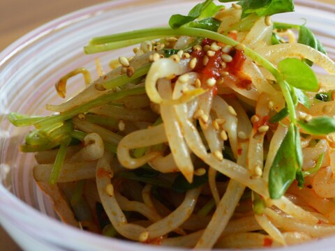 ピリ辛おつまみ「ホット豆苗もやし」